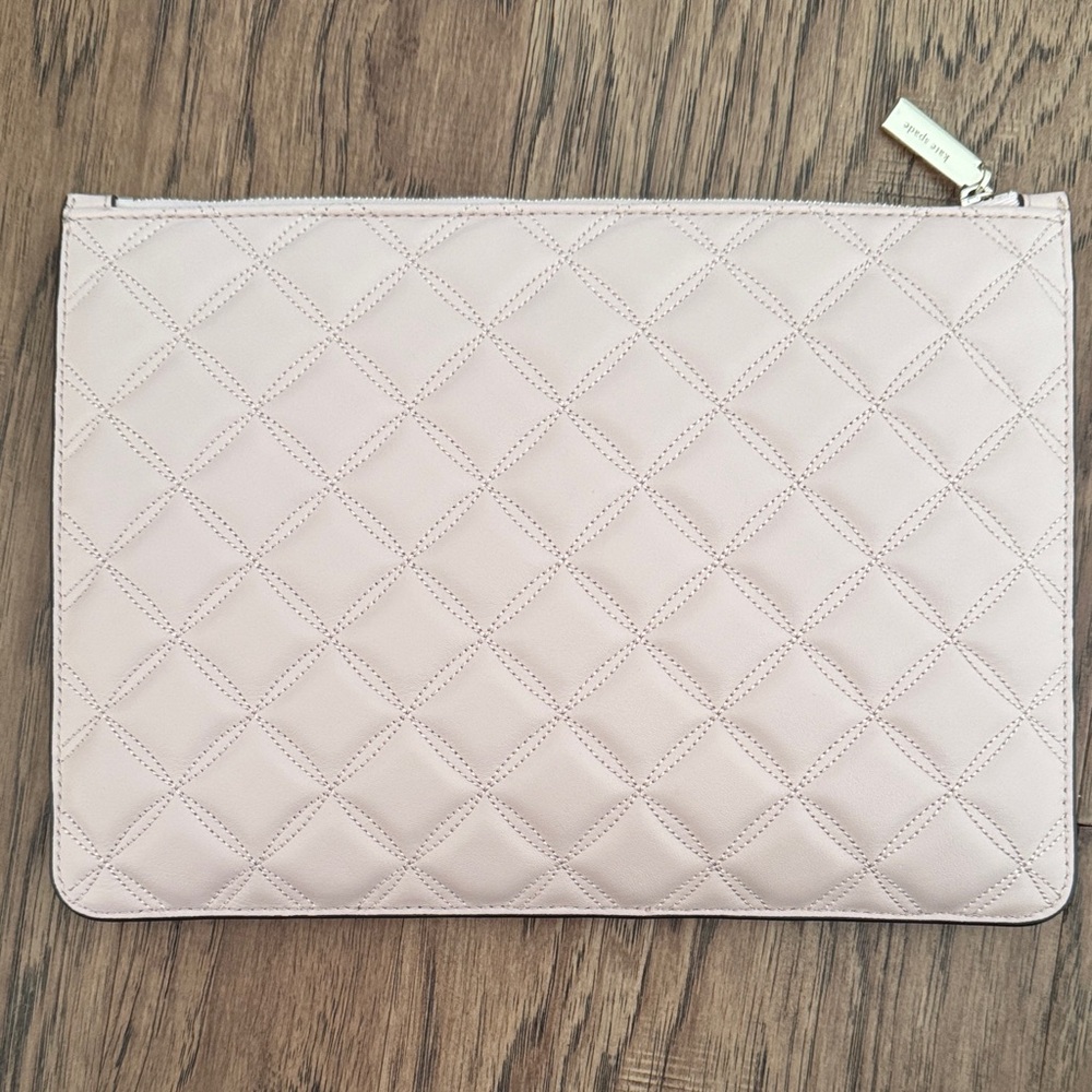 Kate Spade Rose Smoke Pink Quilted Clutch - Picture 4 of 6